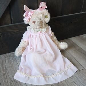 Annette Funicello Plush Teddy Bear In Pink Gown 15"